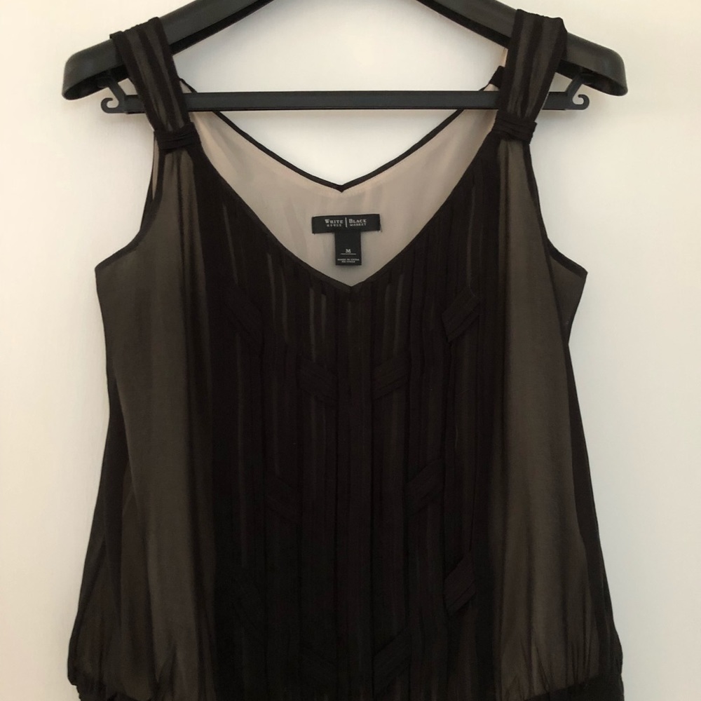 White House Black Market Black Layered Tank